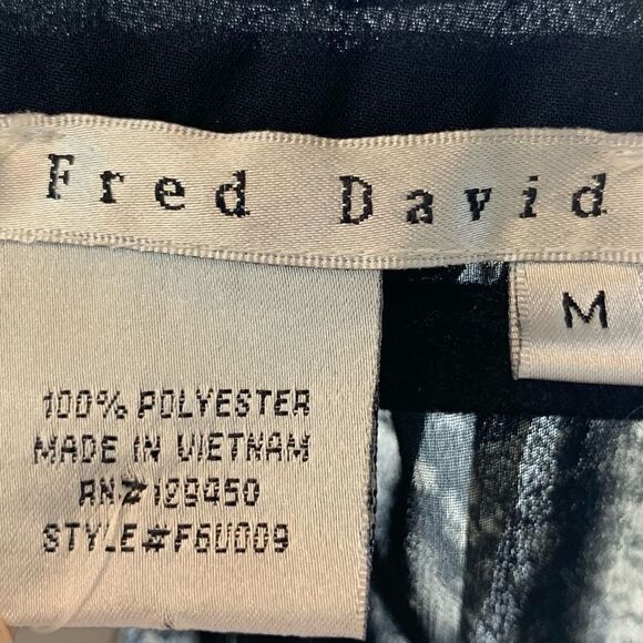 Fred David Black & Cream Sleeveless Date Night Cocktail Party Dress [Med] New - Picture 7 of 10